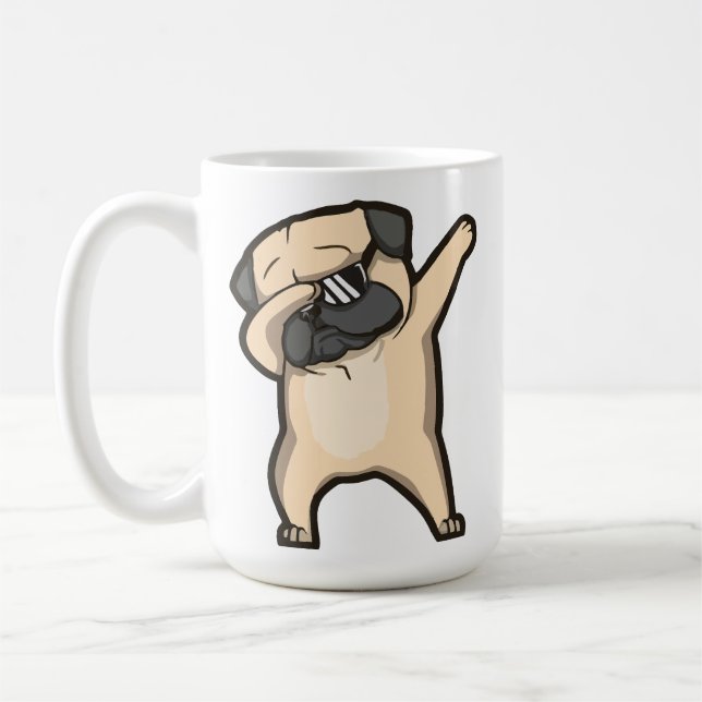 Funny pug kaffemugg (Vänster)