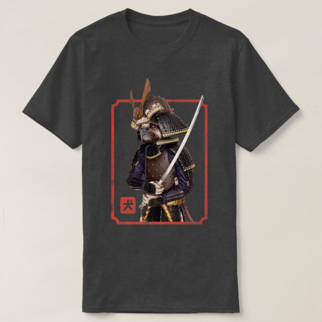 Funny Pug Owner Tee Samurai Pug Bushido Warrior Wi (Design framsida)
