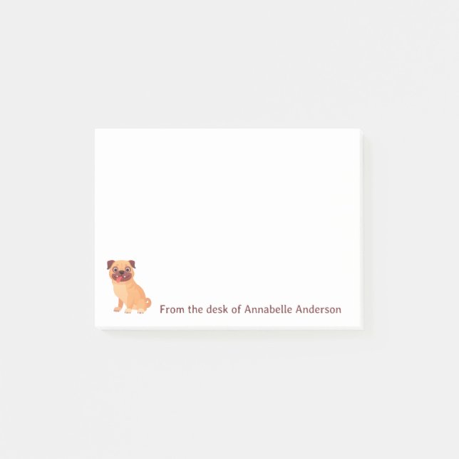 Funny Pug Personalize Notes Post-it Block (Framsida)