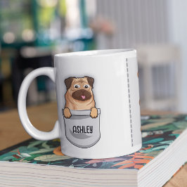 Funny Pug Pet Breed Hund älskare Pocket Puppy Cute Kaffemugg