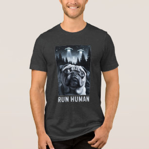 Funny Pug Selfie UFO Alien Encounter Hund Gift T Shirt