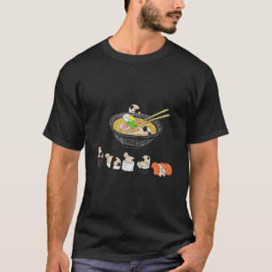 Funny Pug Sushi Ramen Bowl Cute Japanska Kawaii Do T Shirt