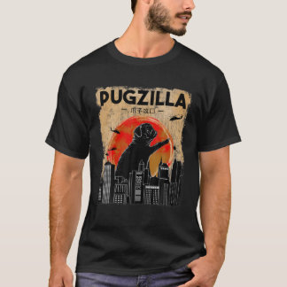 Funny Pug T, Pugzilla T, Rolig hund Pug T Shirt