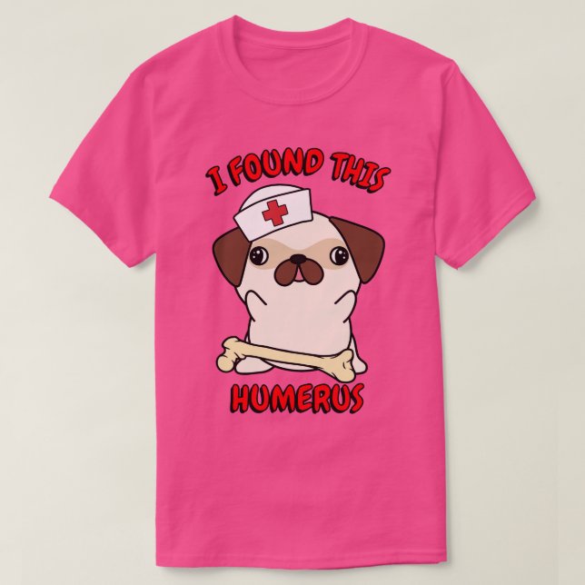 Funny Pug Tells A Lame Joke T Shirt (Design framsida)