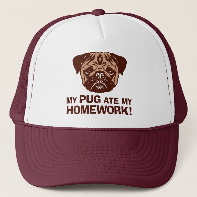 Funny Pug Truckerkeps (Framsida)