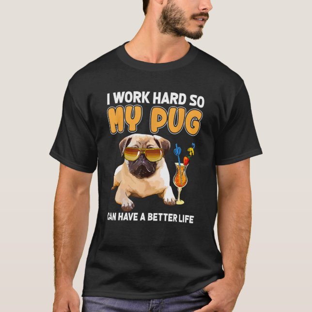 Funny Pug TShirts Designs Pug Älskare Gifts Shirt  (Framsida)