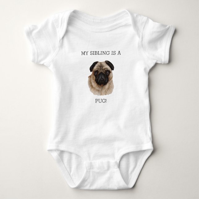 Funny Pug Watercolor Graphic Puppy T Shirt (Framsida)