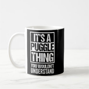Funny Puggle Parent Quote Mixed Hund aveln Kaffemugg