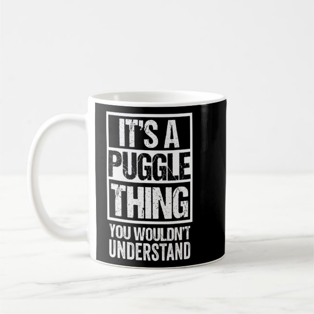 Funny Puggle Parent Quote Mixed Hund aveln Kaffemugg (Vänster)