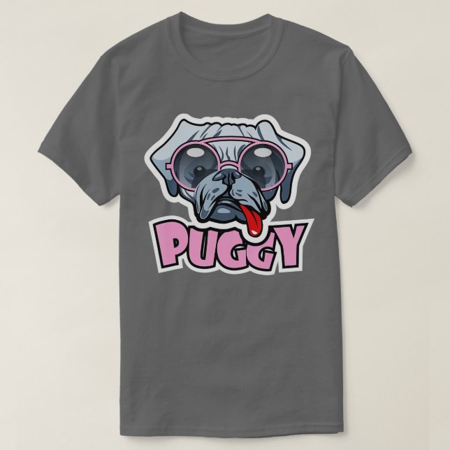 Funny Puggy Pug Owner Sunglasses Pug Lovers gift  T Shirt (Design framsida)