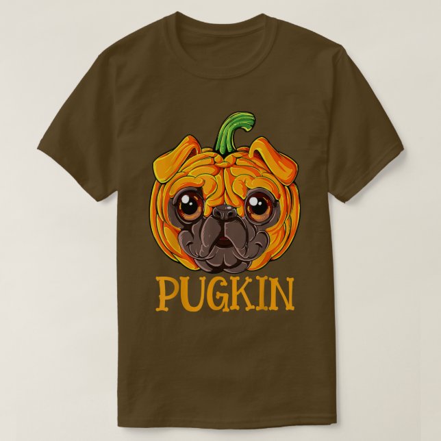 Funny Pugkin Pug Halloween Thanksgiving Costume Pu T Shirt (Design framsida)