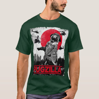 Funny Pugzilla Pug Hund T Shirt