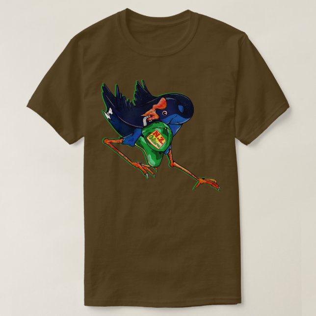 Funny Pukeko Aotearoa Nya Zeeland T Shirt (Design framsida)