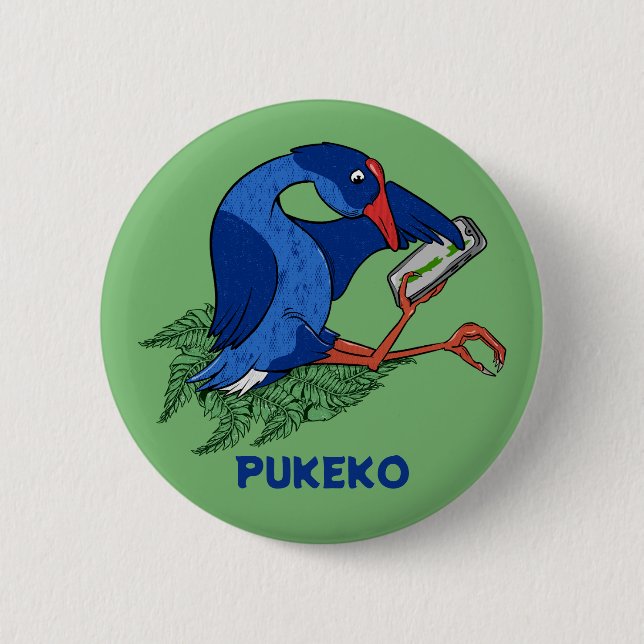 Funny Pukeko med mobil mobil Knapp (Framsida)