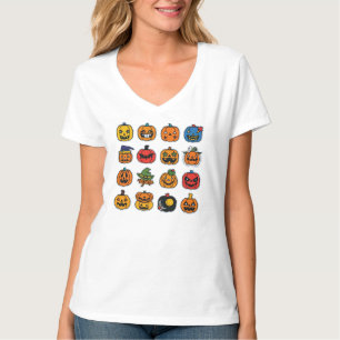 Funny Pumpkin Ansikte Halloween T-Shirt