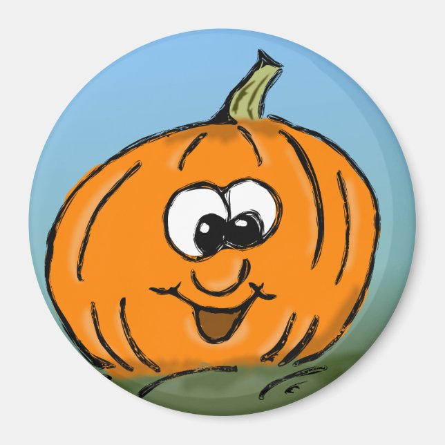 Funny Pumpkin Ansikte Magnet (Framsidan)