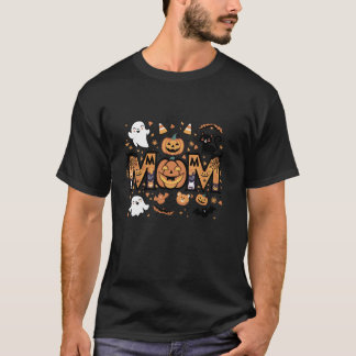 Funny Pumpkin Black Cat Mamma Mamma Halloween Moth T Shirt