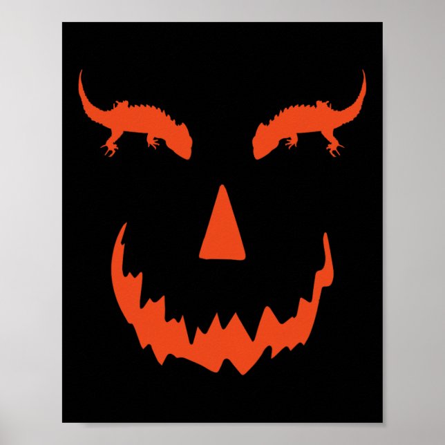 Funny Pumpkin Crokodile Skink Halloween Poster (Framsidan)