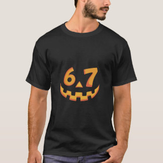 Funny Pumpkin Face 6.7 Halloween Design T Shirt