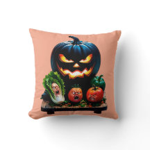 Funny Pumpkin Halloween Dekorativ kudde