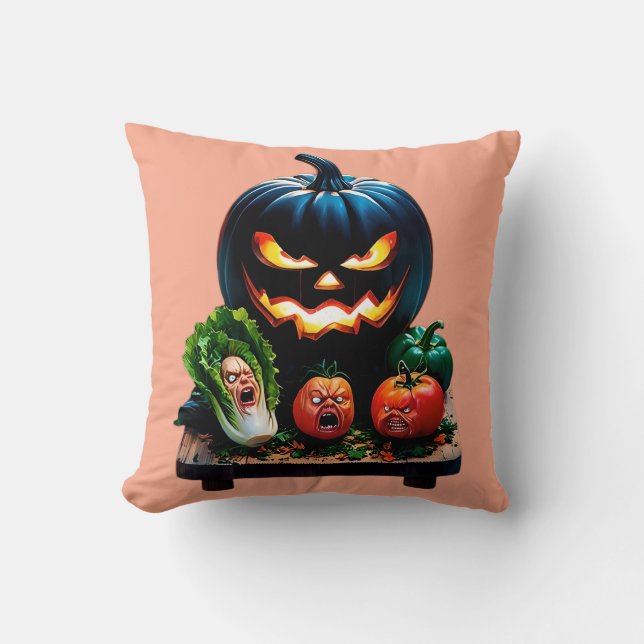 Funny Pumpkin Halloween Dekorativ kudde (Framsida)