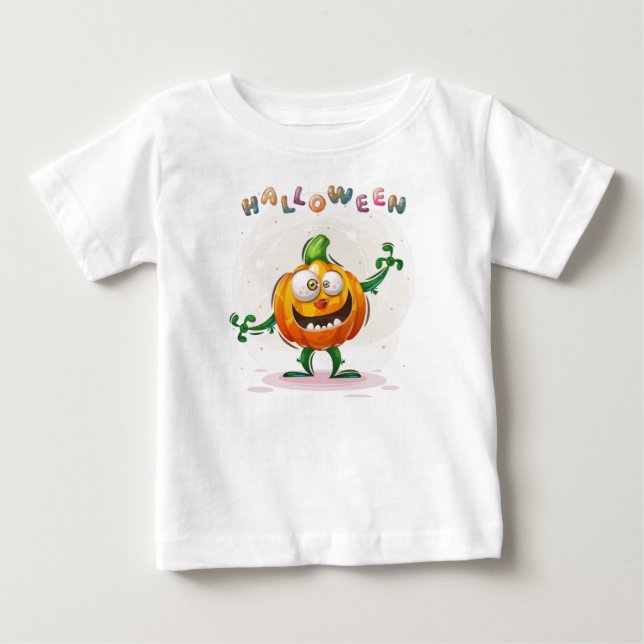 Funny Pumpkin Halloween Småbarn Baby T-Shirt (Framsida)