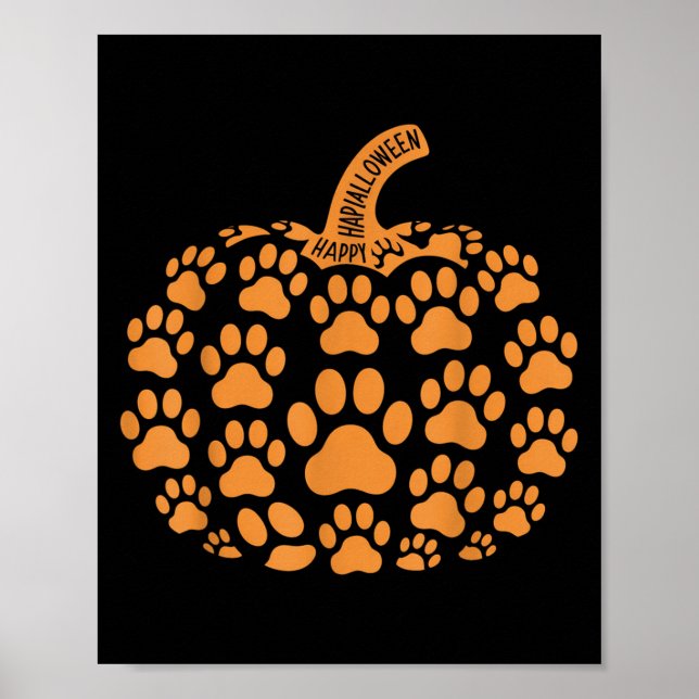 Funny Pumpkin Halloween Tass Hund För manar Women  Poster (Framsidan)