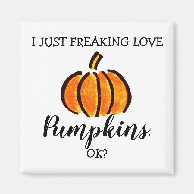 Funny Pumpkin Kärlek Fall Season Magnet (Framsidan)