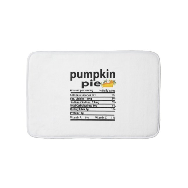 Funny Pumpkin Paj Nutrition Fact for Thanksgiving Badrumsmatta (Framsidan)