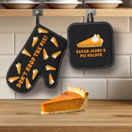 Funny Pumpkin Paj Oven Mitt & Pot Holder Set