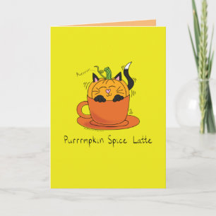 Funny Pumpkin Spice Latte Kattunge-kaffe Kort