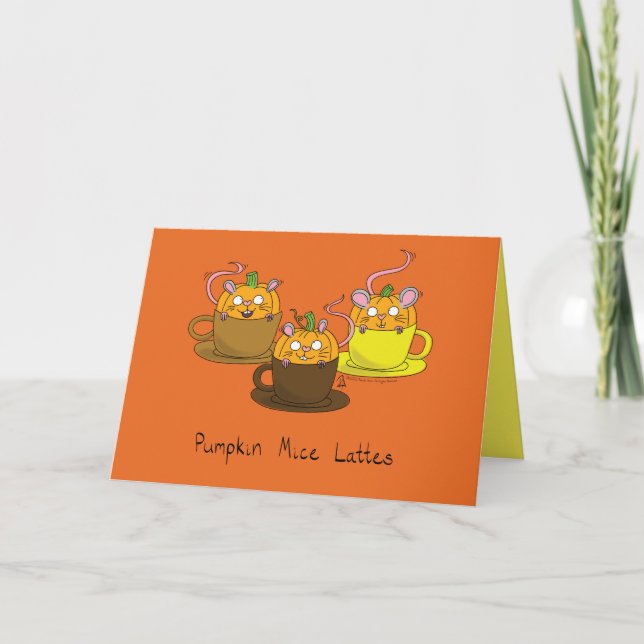 Funny Pumpkin Spice Latte Mice-kaffe Kort (Framsida)