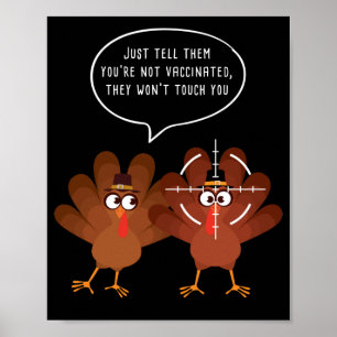 Funny Pumpkin Turkey Conversation Thanksgiving Poster
