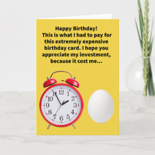 Funny Pun Alarm och Egg Grattis på födelsedagen Kort