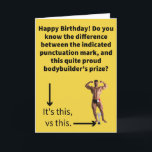 Funny Pun Apostrophe vs A Pose Trophy Birthday Kort<br><div class="desc">Det finns en skiljetpolis där ute (tittar på dig, dotter Ashley) som kommer att uppskatta ett litet skiljetecken kärlek i ett hälsningskort. Jag måste säga att vissa människor är så speciella att ett felaktigt använt skiljetecken kan få dem att förlora medvetandet och lägga höger i ett kommatecken. Det får er...</div>