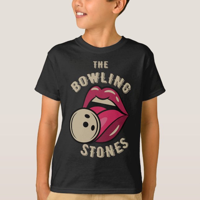 Funny Pun Bowling Stone  T Shirt (Framsida)
