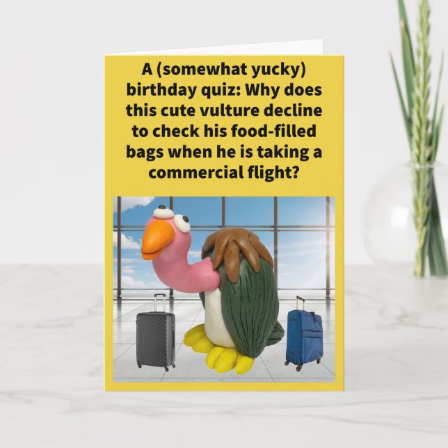 Funny Pun Carrion Luggage Grattis på födelsedagen Kort (Framsida)