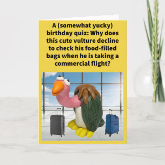 Funny Pun Carrion Luggage Grattis på födelsedagen Kort