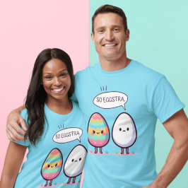 Funny Pun Cute Tecknad Pastel Påskägg So Eggstra T Shirt
