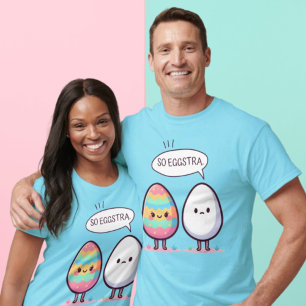 Funny Pun Cute Tecknad Pastel Påskägg So Eggstra T Shirt