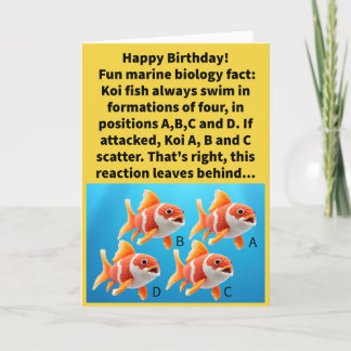Funny Pun D Koi Grattis på födelsedagen Kort