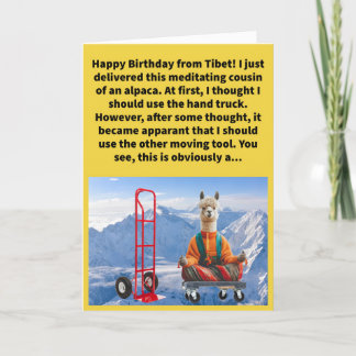 Funny Pun Dolly Llama Grattis på födelsedagen Kort