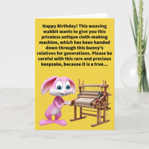Funny Pun Family Hare Loom Grattis på födelsedagen Kort