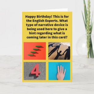 Funny Pun Four Shadwing Grattis på födelsedagen Kort