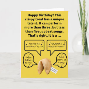 Funny Pun Four Tune Cookie Grattis på födelsedagen Kort
