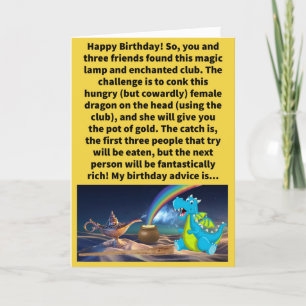 Funny Pun Go Four och Conk her Grattis på födelsed Kort