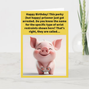 Funny Pun Ham Cuffs Grattis på födelsedagen Kort