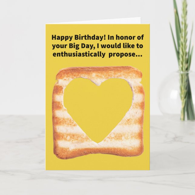 Funny Pun Holehearted Toast Grattis på födelsedage Kort (Framsida)