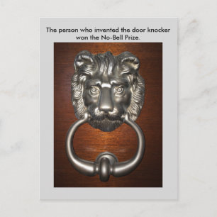Funny Pun Lejon dörr Knocker Postcard Postcross Vykort