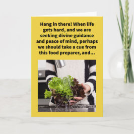 Funny Pun Lettuce Spray Encouragement Kort